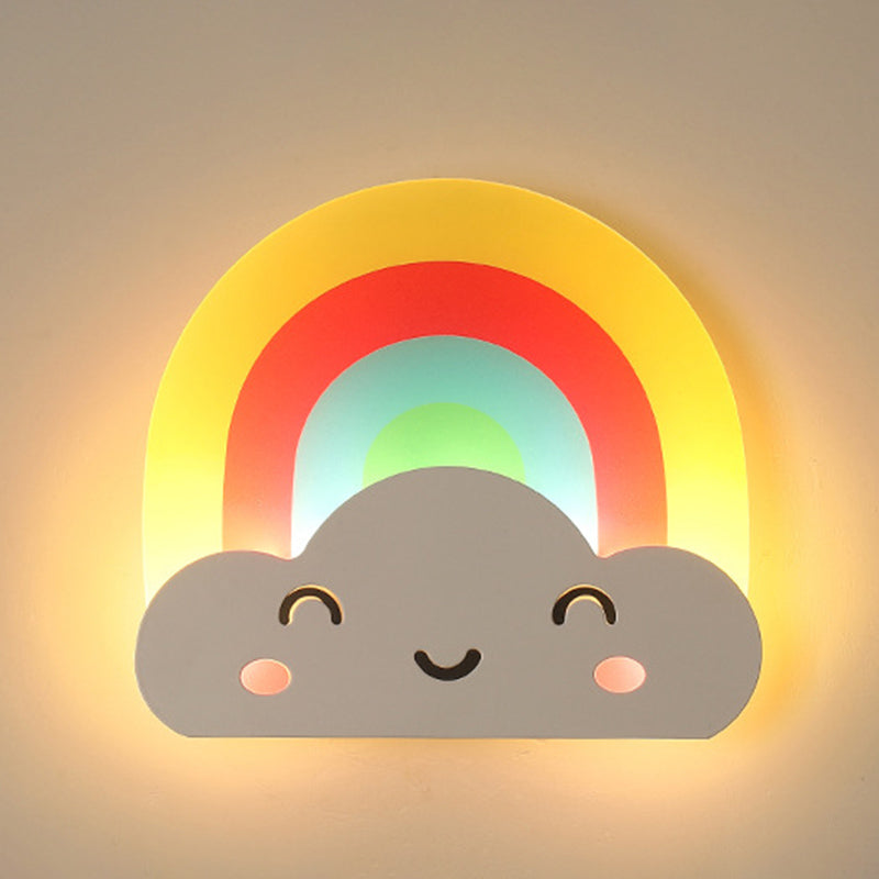Fispositivi da parete in stile creativo cartone animato Light Acrilic Wall Light per camera da letto