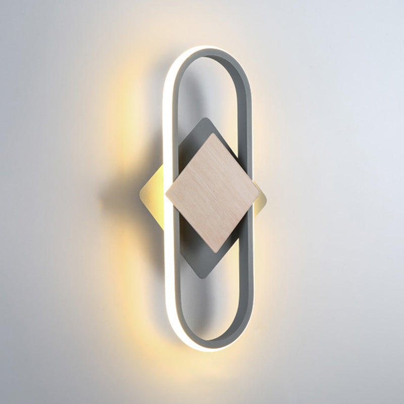 Oval Wall Light Fixtures Modern Minimalist Style Acrylic Sconces