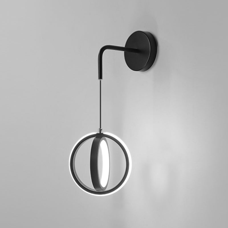 Circular Wall Light Fixtures Modern Minimalist Style Metal Sconces