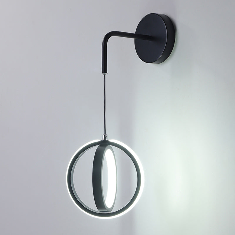 Circular Wall Light Fixtures Modern Minimalist Style Metal Sconces