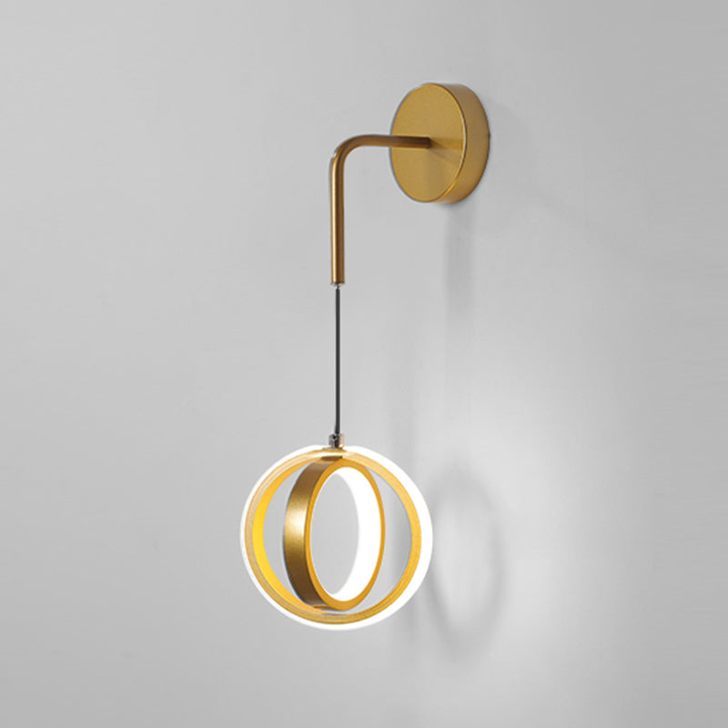 Circular Wall Light Fixtures Modern Minimalist Style Metal Sconces