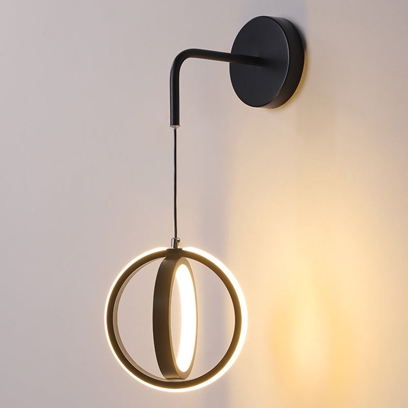 Circular Wall Light Fixtures Modern Minimalist Style Metal Sconces