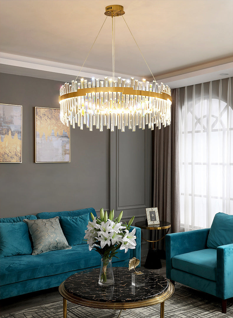 Lampada il lampadario circolare Light Segnalizzazione moderna Simplicity Crystal Crystal Ciondolo per il ristorante