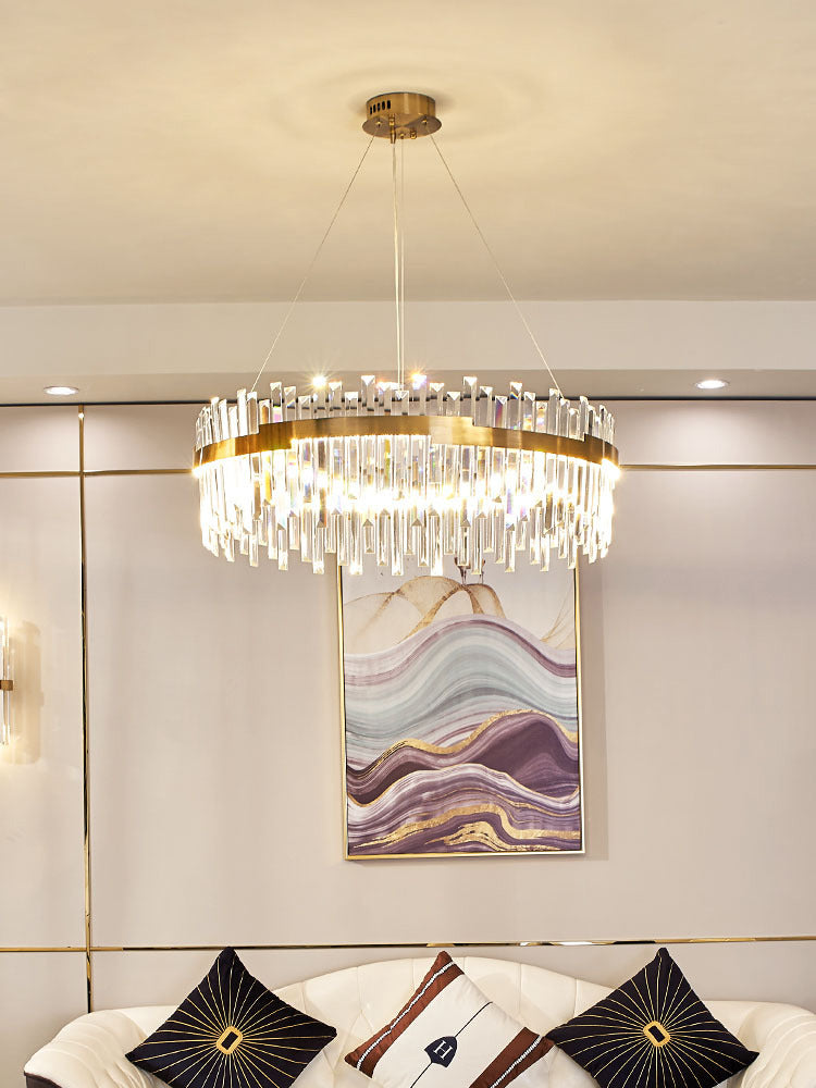 Lampada il lampadario circolare Light Segnalizzazione moderna Simplicity Crystal Crystal Ciondolo per il ristorante