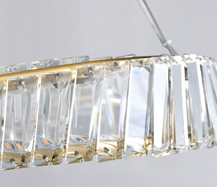 Postmodern Simplicity Round Hanging Chandelier Pendant Light Crystal Ceiling Lights Fixture for Restaurant