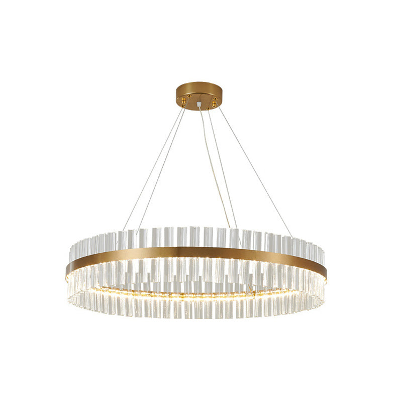 Postmodern Circular Suspended Lighting Fixture Crystal Hanging Ceiling Fixture for Restaurant
