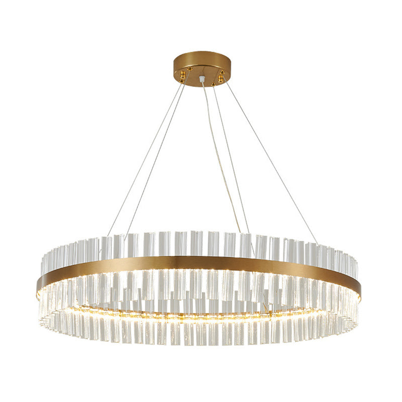 Postmodern Circular Suspended Lighting Fixture Crystal Hanging Ceiling Fixture for Restaurant