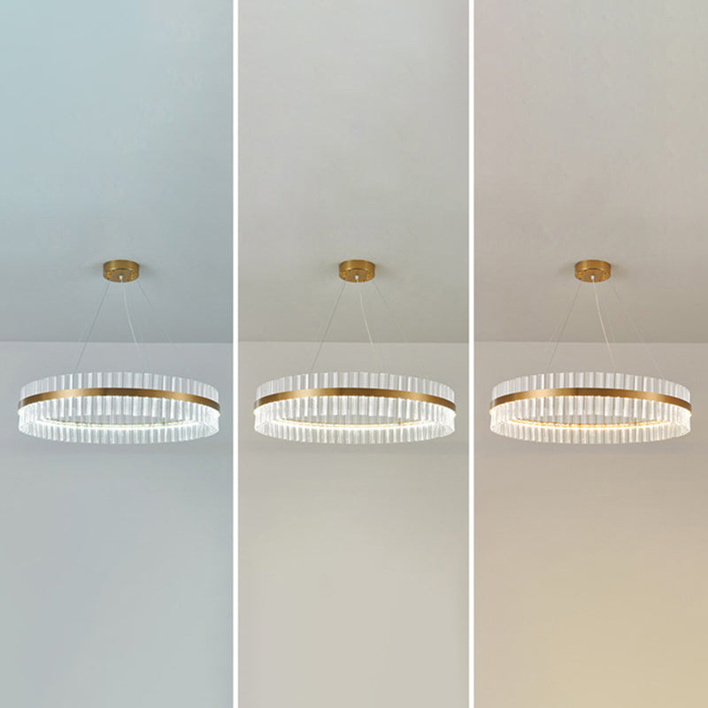 Postmodern Circular Suspended Lighting Fixture Crystal Hanging Ceiling Fixture for Restaurant