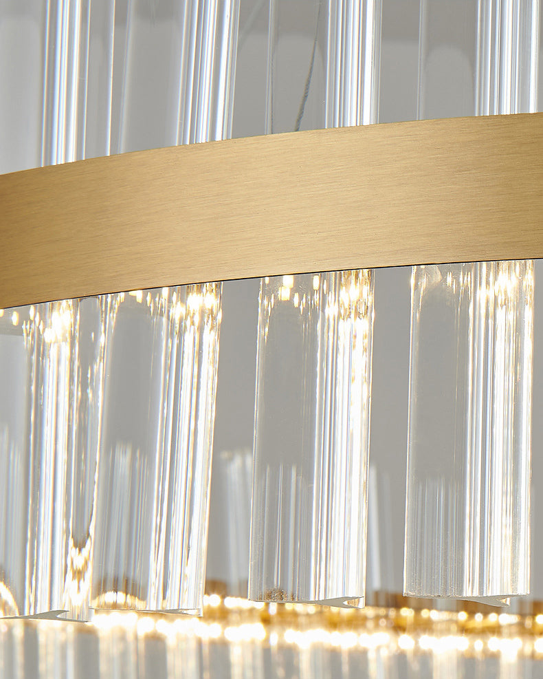 Postmodern Circular Suspended Lighting Fixture Crystal Hanging Ceiling Fixture for Restaurant