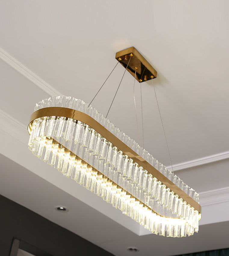 Postmodern Simplicity Round Pendant Chandelier Crystal Hanging Light Fixture for Living Room