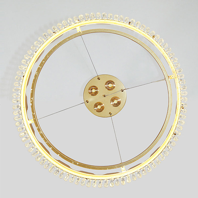 Contemporary Crown Chandelier Lights Crystal Pendant Ceiling Lights for Living Room