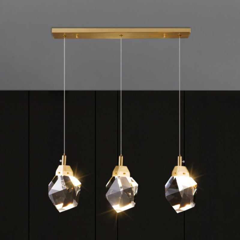Postmoderne Einfachheit Geometrisch hängende Deckenleuchte Kristall -Aufhängung Anhänger Licht für das Restaurant
