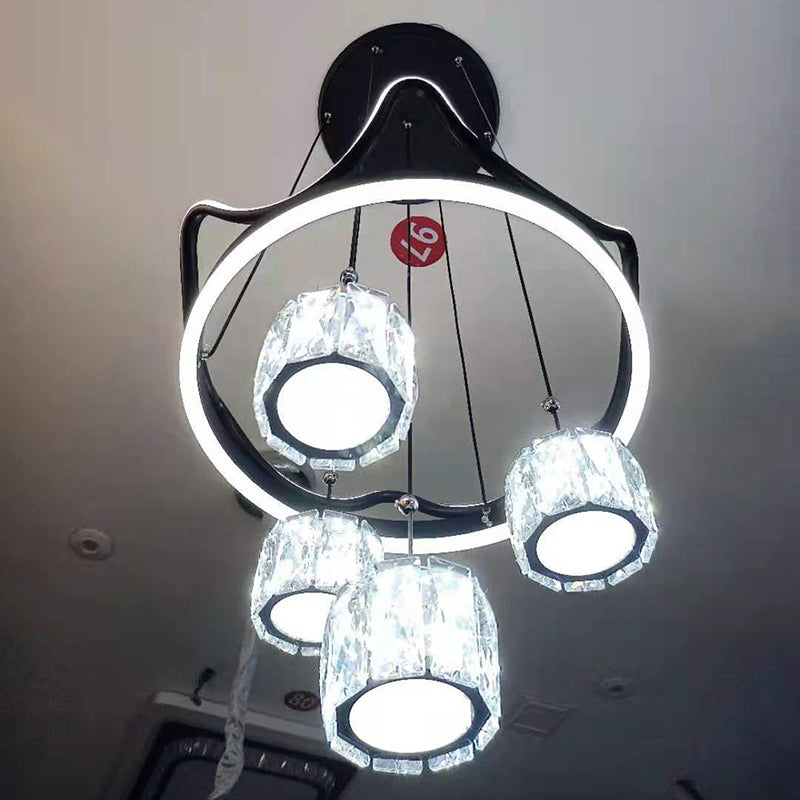 Ultra-moderner Einfachheit Ring Hanging Deckenleuchte Kristall Suspension Anhänger Licht für das Restaurant