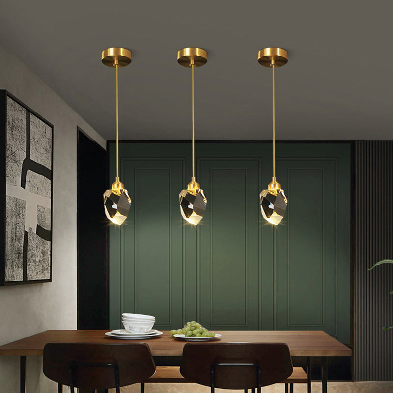 Postmoderne Einfachheit Geometrisch hängende Deckenleuchte Kristall -Aufhängung Anhänger Licht für das Restaurant