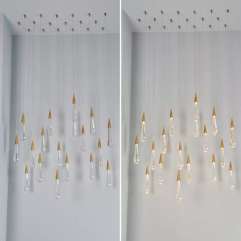 Ultra-moderne Einfachheit Tränen hängen Deckenleuchte Kristall-Aufhängungs-Anhänger Licht für das Restaurant