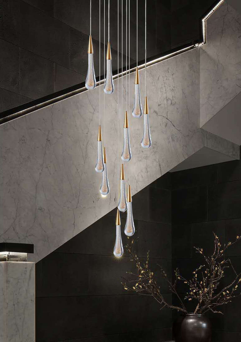 Ultra-moderne Einfachheit Tränen hängen Deckenleuchte Kristall-Aufhängungs-Anhänger Licht für das Restaurant