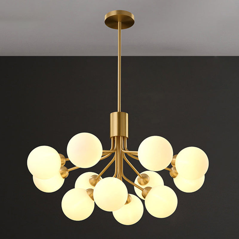 Postmoderne starburst hangende kroonluchter licht opaal glazen schaduw plafond kroonluchter in goud voor woonkamer