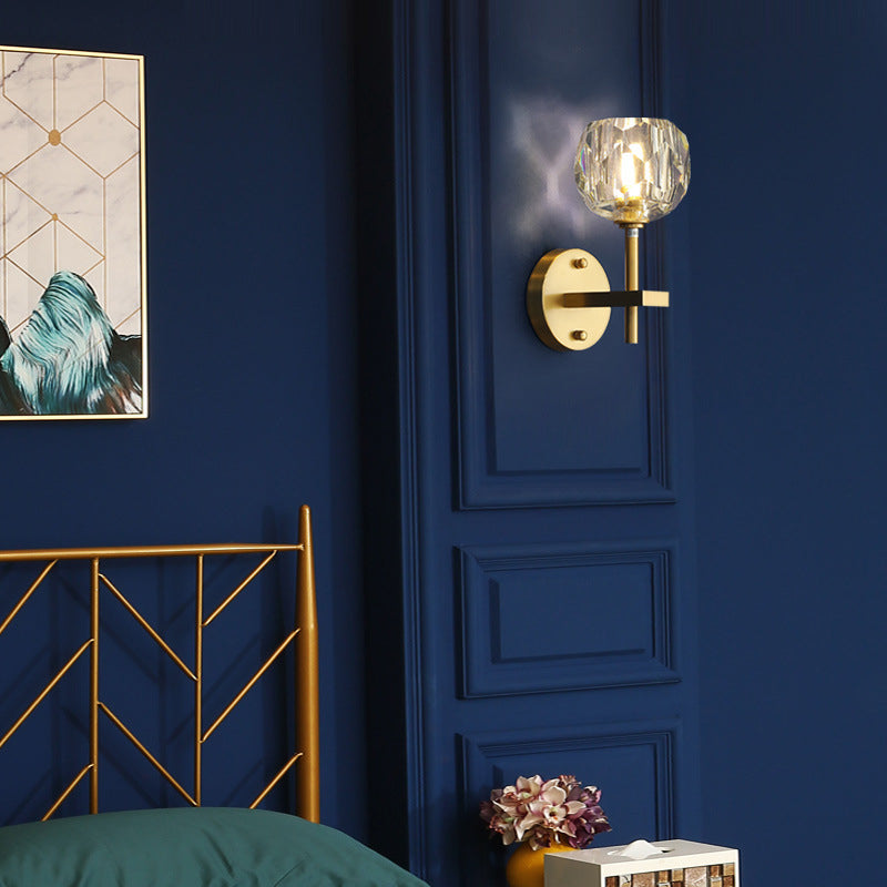 Luz nórdica estilo extravagante extravagante iluminación de pared global cristal 1 apliques de luz