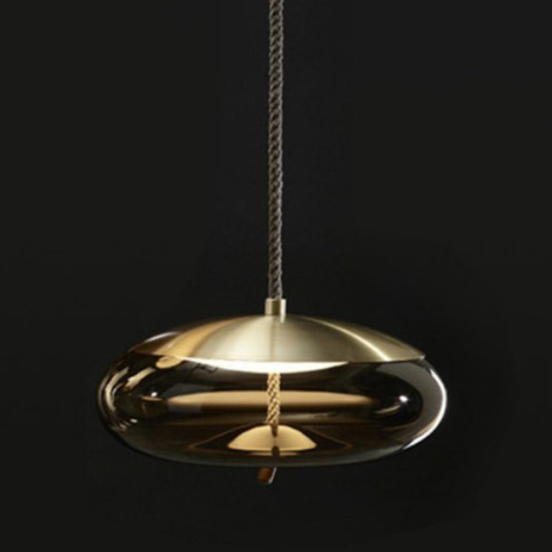 1 Light Mason Jar Pendant Light Modern Hand Blown Glass Shade Hanging Lamp for Living Room