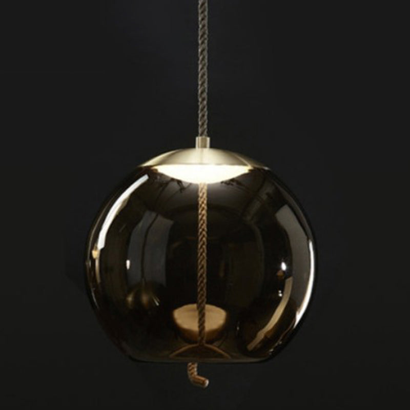 1 Light Mason Jar Pendant Light Modern Hand Blown Glass Shade Hanging Lamp for Living Room