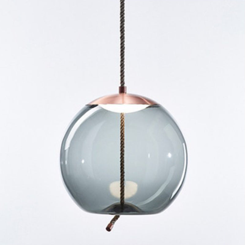 1 Light Mason Jar Pendant Light Modern Hand Blown Glass Shade Hanging Lamp for Living Room