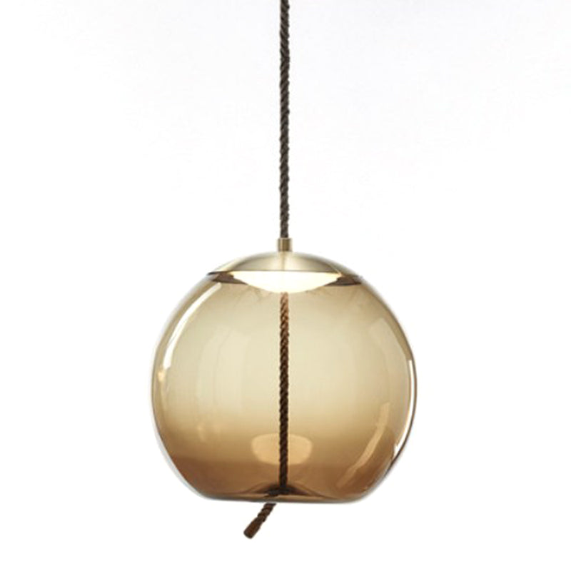 1 Light Mason Jar Pendant Light Modern Hand Blown Glass Shade Hanging Lamp for Living Room