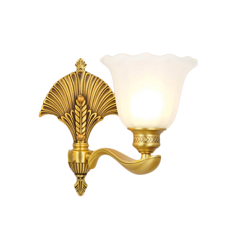 LAMPE SCALOPE DE CHAMBRE LAMPE COLONIAL VERRE LAIT MAIS