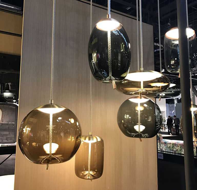 1 Light Mason Jar Pendant Light Modern Hand Blown Glass Shade Hanging Lamp for Living Room