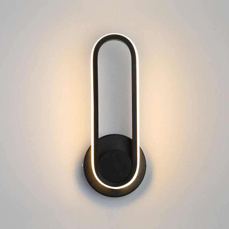 Simplicità moderna a parete ovale Light Sconce Sconcetti da parete in alluminio per camera da letto