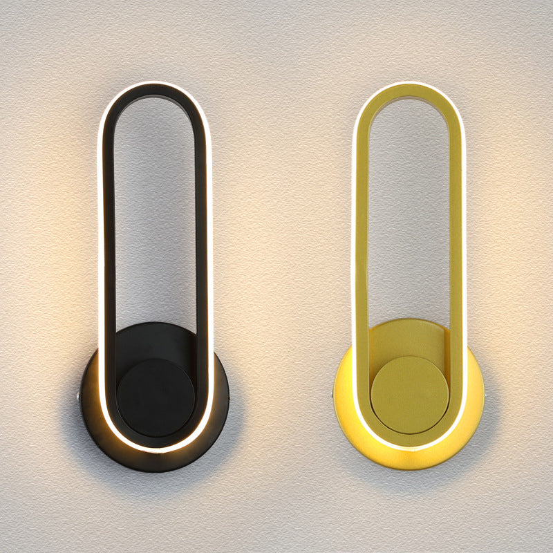 Simplicità moderna a parete ovale Light Sconce Sconcetti da parete in alluminio per camera da letto