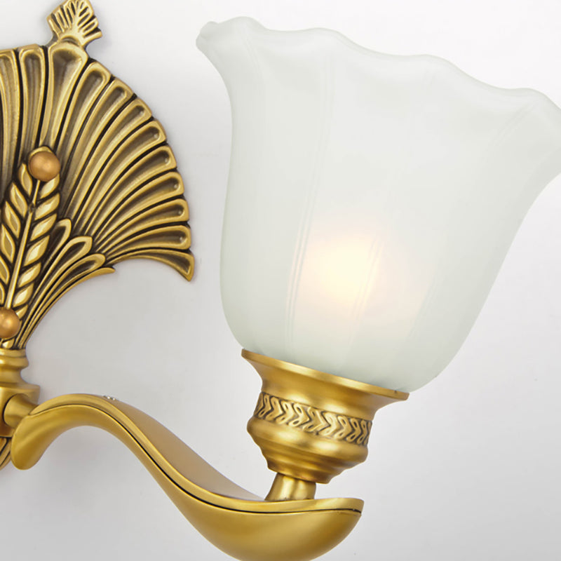 LAMPE SCALOPE DE CHAMBRE LAMPE COLONIAL VERRE LAIT MAIS