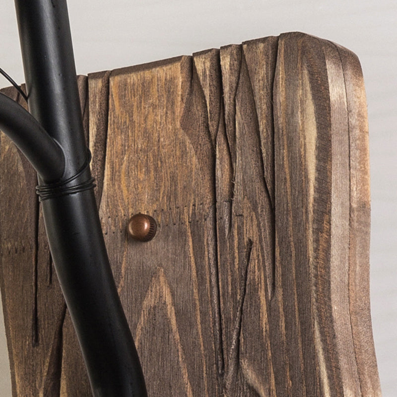 Kreativer Branchmodellierung Wandleuchte transparenter Glasschatten Industriestil Retro Wandleuchte in Schwarz