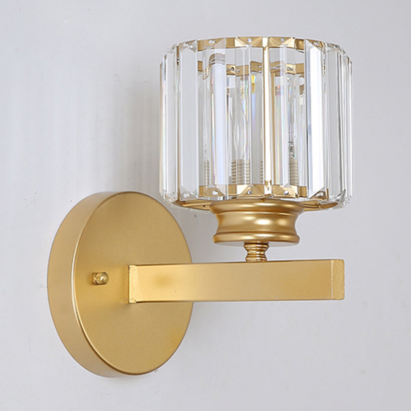Moderner Stil Mini Kristallwandleuchten 11 Zoll Höhe bewaffneter Schon für Schlafzimmer