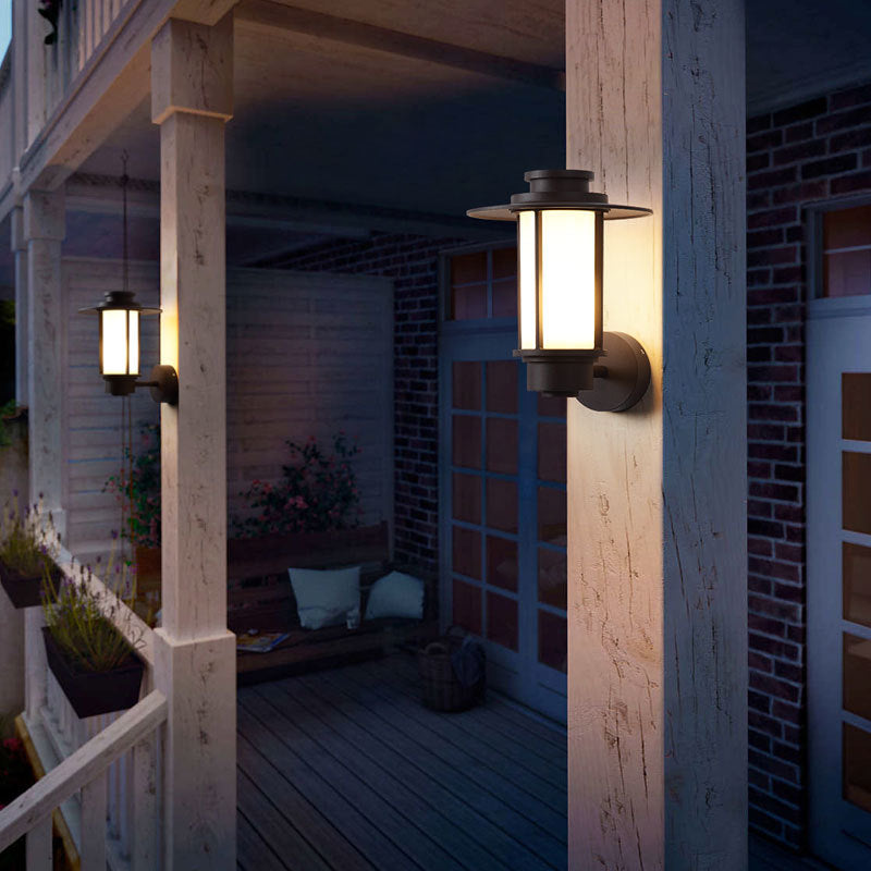 Industrial Style Outdoor Garden Wall Sconce Fixed Arm Waterproof Single Light Wall Lamp