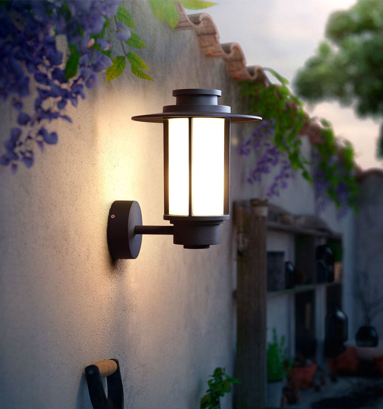 Industrial Style Outdoor Garden Wall Sconce Fixed Arm Waterproof Single Light Wall Lamp