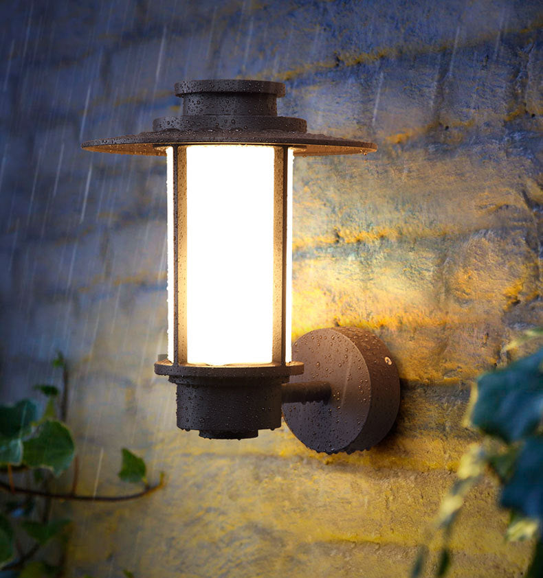 Industrial Style Outdoor Garden Wall Sconce Fixed Arm Waterproof Single Light Wall Lamp