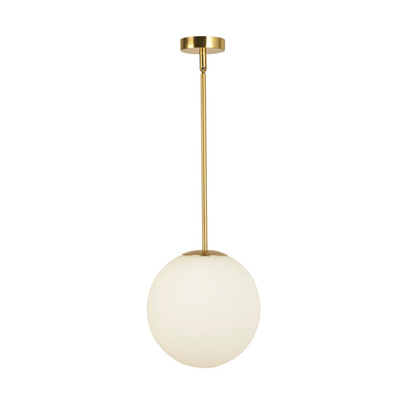 Globe de conception du milieu du siècle Lampe suspendue Opale Grosted Glass Shade 1 Light Pendant Light