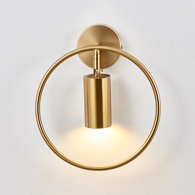 Modern Style Simplicity Wall Sconce Metal Ring Design Single Bulb Bedside Light