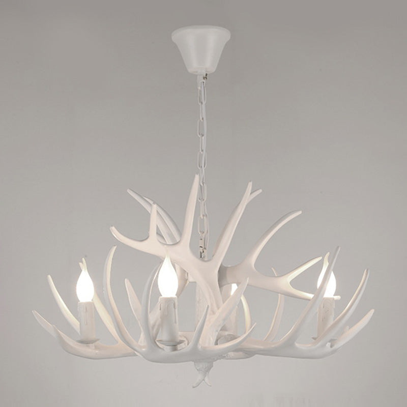 Deer Antler Chandelier Light Fixture Rustic Vintage Plastic Pendant Lighting for Restaurant