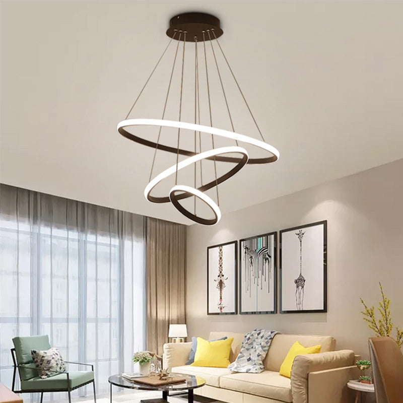 Modern Simplicity Orbit Pendant Chandelier Acrylic Hanging Light Fixture for Living Room