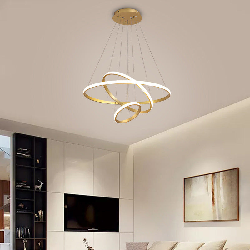 Modern Simplicity Orbit Pendant Chandelier Acrylic Hanging Light Fixture for Living Room