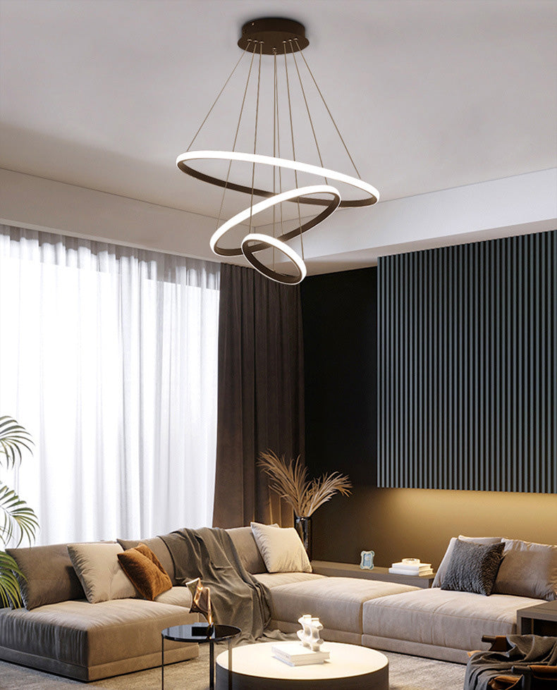 Modern Simplicity Orbit Pendant Chandelier Acrylic Hanging Light Fixture for Living Room