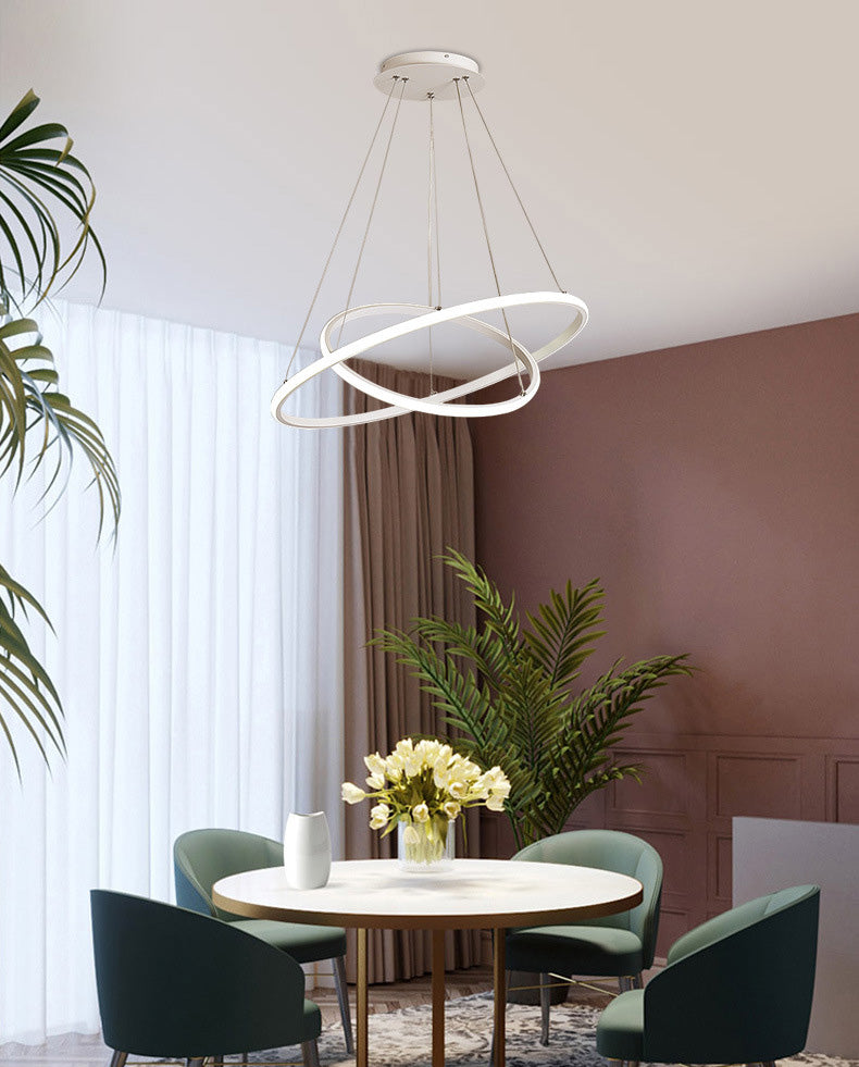 Modern Simplicity Orbit Pendant Chandelier Acrylic Hanging Light Fixture for Living Room