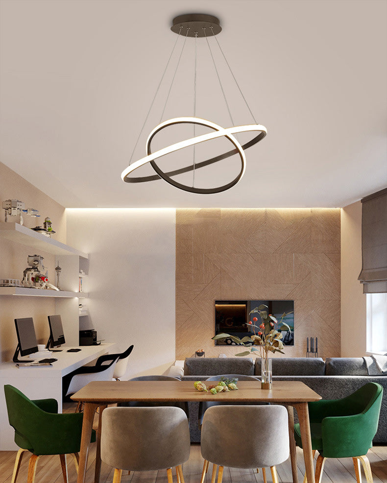 Modern Simplicity Orbit Pendant Chandelier Acrylic Hanging Light Fixture for Living Room