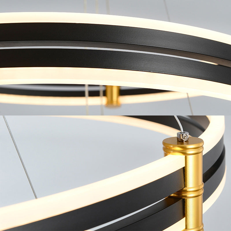 Postmodern Simplicity Round Ceiling Chandelier Acrylic Hanging Light with Hanging Cord for Living Room