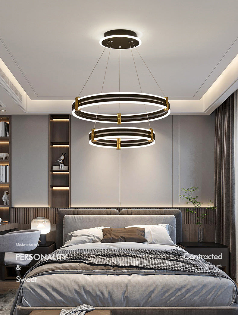 Postmodern Simplicity Round Ceiling Chandelier Acrylic Hanging Light with Hanging Cord for Living Room