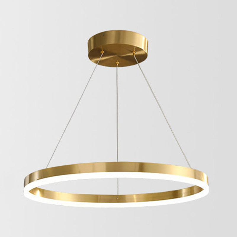 Moderne ring kroonluchter acryl hanger plafondlampen met verstelbaar hangsnoer voor woonkamer