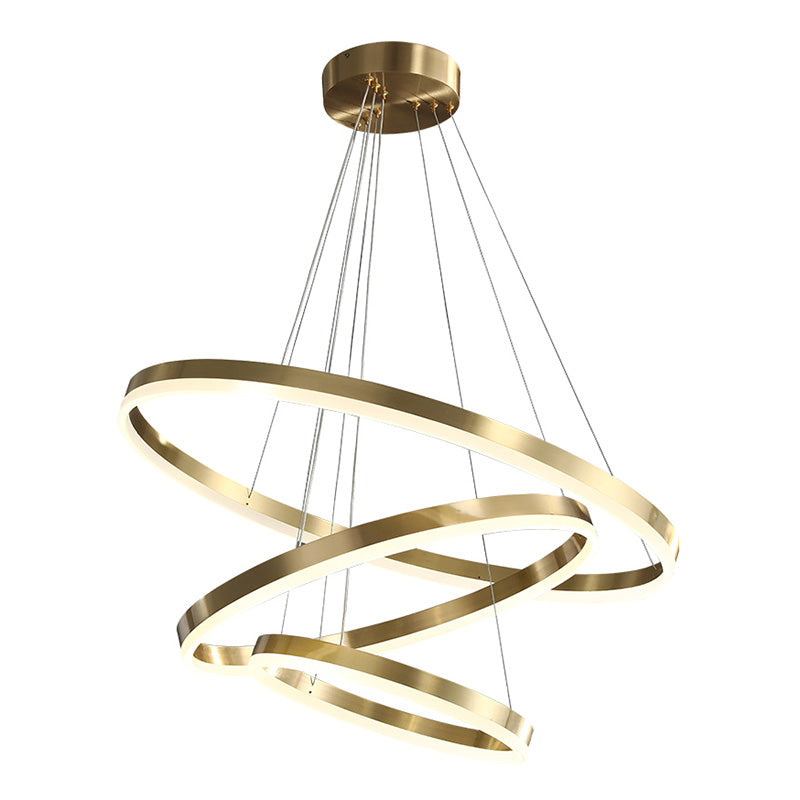 Moderne ring kroonluchter acryl hanger plafondlampen met verstelbaar hangsnoer voor woonkamer