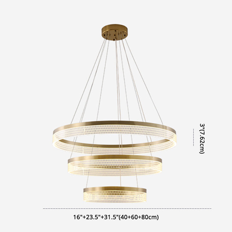 Lumières de lustre en cercle contemporain