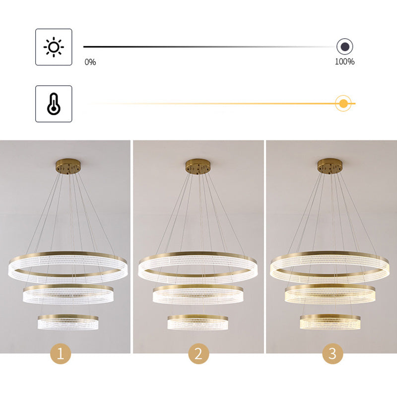 Lumières de lustre en cercle contemporain